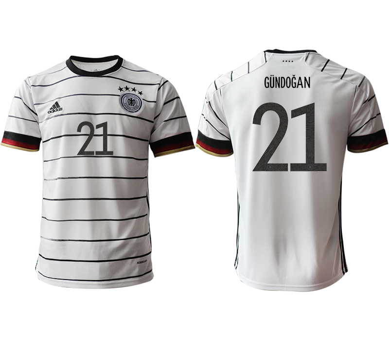 Men 2021 European Cup Germany home aaa version white #21 Soccer Jersey
